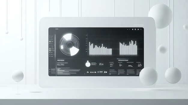financial dashboard on screen